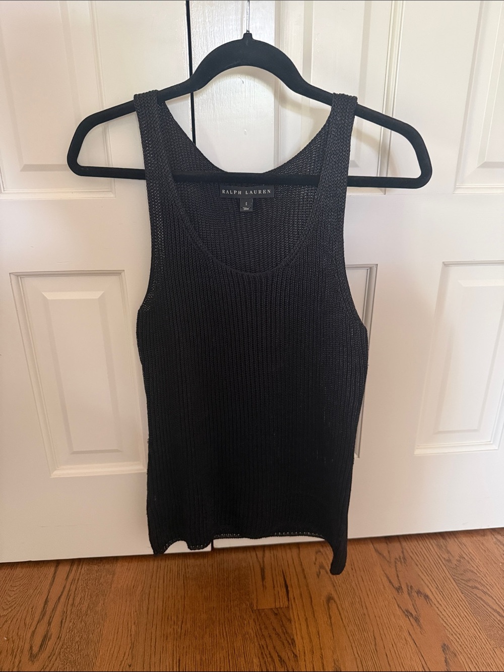 Ralph Lauren Black Label Black Ribbed Tank Top